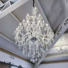 Lustre de Cristal Cromado com Pingentes e 21 Braços - comprar online