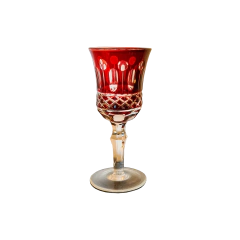 Taça Decorativa de Vidro Cristalino Vermelho para Licor
