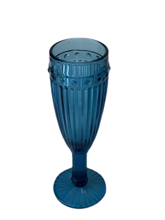 Taça Decorativa de Vidro Fina Azul - comprar online