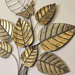 Escultura de Metal para Parede 8 Folhas - Marcenaria Tiradentes - Móveis e Decoração Artesanais de alto padrão