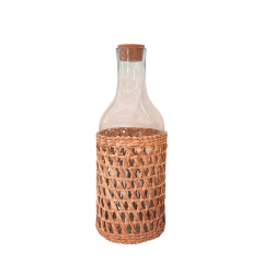 Garrafão Decorativo Cilíndrico com Palha Taboa
