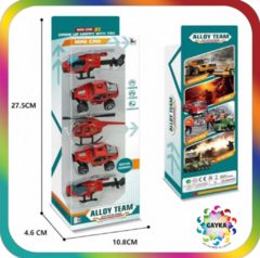 SET DE VEHICULOS DE BOMBEROS AERO-TERRESTRE EN METAL - EXPLORER FAN - comprar online