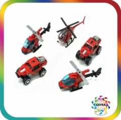 SET DE VEHICULOS DE BOMBEROS AERO-TERRESTRE EN METAL - EXPLORER FAN