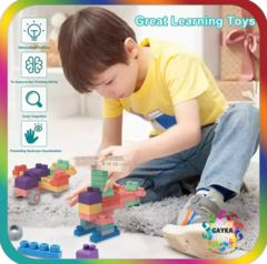 BLOQUES SOFT 50 PIEZAS EN CONTENEDOR PLASTICO CON RUEDAS - PHI PHI TOYS - GAYKA ~ Un Universo de Juegos
