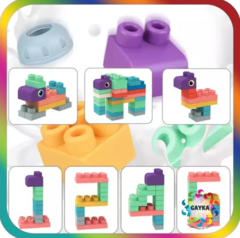 BLOQUES SOFT 50 PIEZAS EN CONTENEDOR PLASTICO CON RUEDAS - PHI PHI TOYS - comprar online
