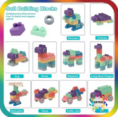 BLOQUES SOFT 50 PIEZAS EN CONTENEDOR PLASTICO CON RUEDAS - PHI PHI TOYS en internet