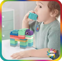 BLOQUES SOFT 50 PIEZAS EN CONTENEDOR PLASTICO CON RUEDAS - PHI PHI TOYS en internet