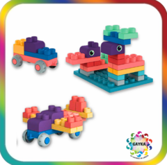 BLOQUES SOFT 50 PIEZAS EN CONTENEDOR PLASTICO CON RUEDAS - PHI PHI TOYS - tienda online