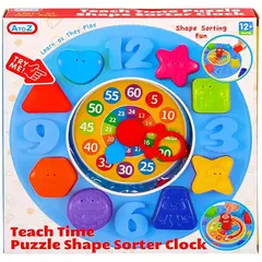 RELOJ CON ENCASTRES DE DIFERENTES FORMAS Y COLORES - BABY CLUB - tienda online