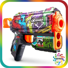 PISTOLA LANZA DARDOS XSHOT SKINS FLUX. 8 DARDOS - ZURU