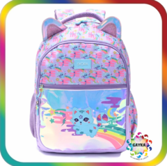 MOCHILA THINK HAPPY PRINTS KITTEN HOLOGRAMA 29X18X42CM - SKORA