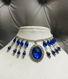 Collar camafeo azul