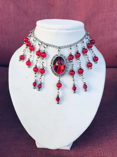 Collar camafeo piedras rojas - comprar online