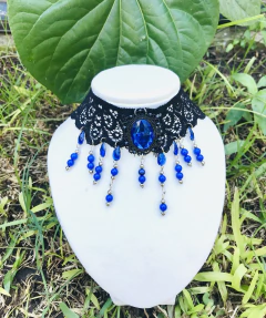 Gargantilla camafeo azul - comprar online