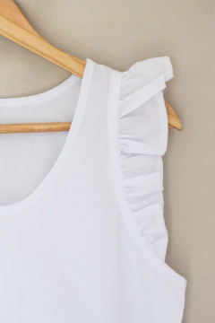 Blanco - Amapola volados Blanco broderie en internet