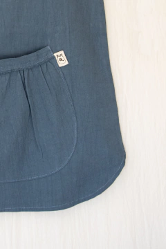 Tusor - Magnolia azul - A cuadritos