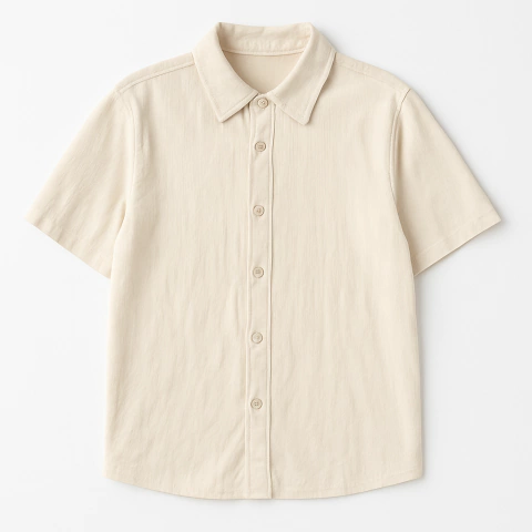 Camisa manga corta de Lino Crudo - comprar online