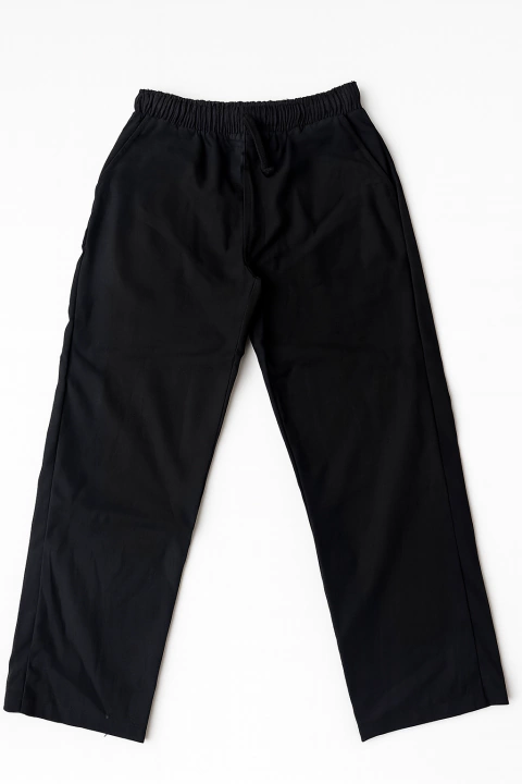 Pantalón de Lino Negro en corte recto - comprar online