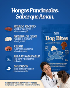 Dog Bites — Snack funcional para perros de hígado con hongos x60 en internet