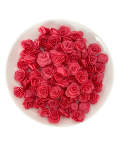 Flor de tecido 2.5cm - 5 unidades - Rosa médio