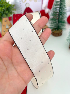 Fita organza com strass - 38mm - 2 metros