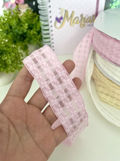 Fita TRABALHADA - ROSA - 38mm - 2 metros