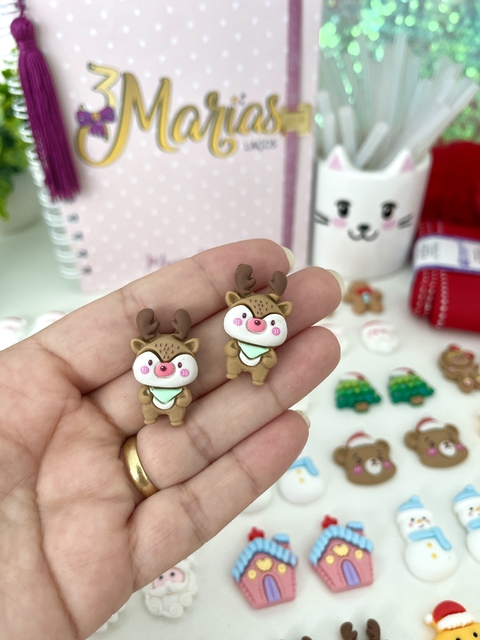 Aplique alce de natal - 2.5cm - 2 unidades