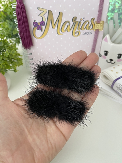 Pompom pelinho Bigode - 3x7cm - Preto