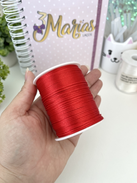 FIO DE SEDA "RABO DE RATO" 1MM - 10 metros - vermelho