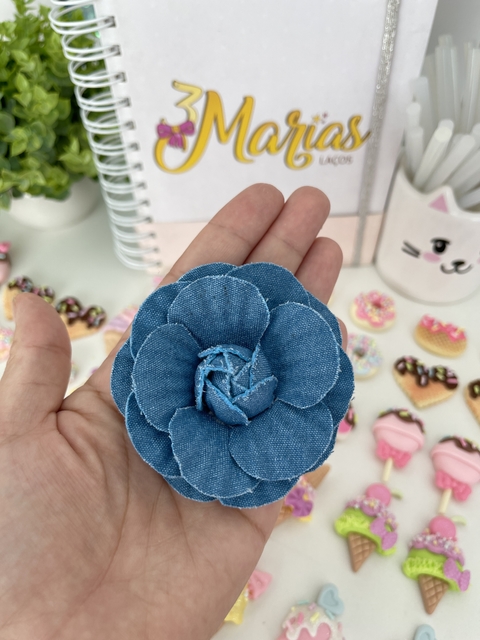 Flor jeans claro - 8cm