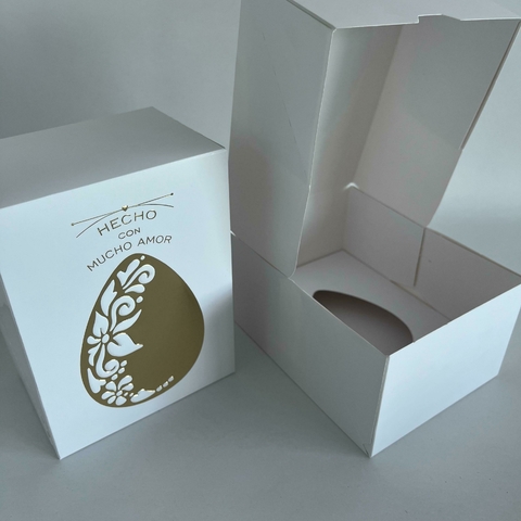Caja Medio Huevo Pascuas Stamping Oro Apilable