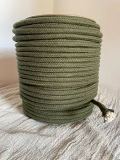 COLOR Verde MILITAR - Cordón de algodón premium 7 mm 100 metros. (c.027) en internet