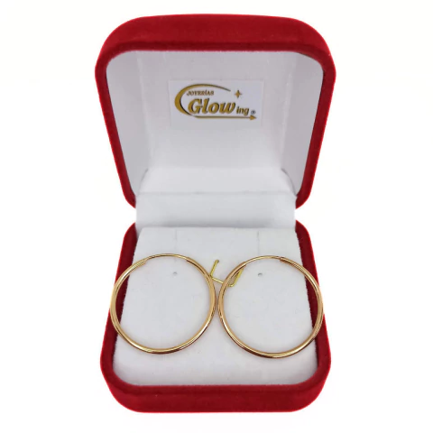 Par De Aros Argollas Cubanitos De Oro 18k 25mm - comprar online