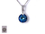 Conjunto Swarovski Plata Rodinada Cadena Y Dije redondo azul tornasolado - comprar online