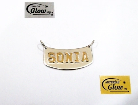 Colgante Con Nombre A Relieve En Oro 18 Hasta 5 Letras