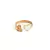 Anillo Pinza Oro 18k con letra calada y corazón de leche materna