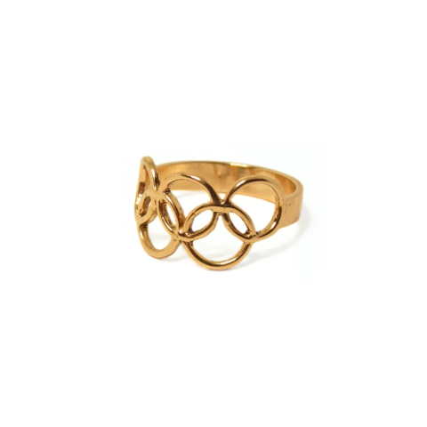 Anillo Oro 18k aros juegos olímpicos calado