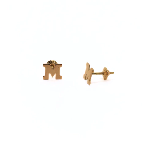 Par de aros Oro 18k Iniciales Caladas - comprar online