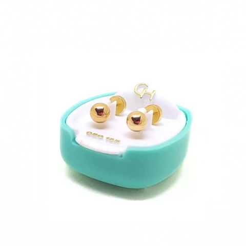 Abridores Ch Todo Oro 18k Bolitas lisas 5mm CH116