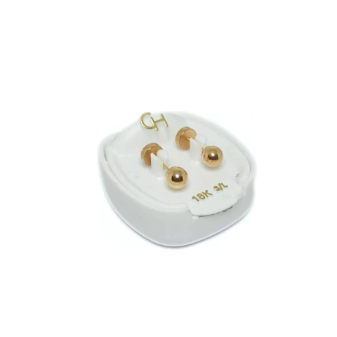 Aros Abridores Oro 18k Bebé Ch Eco Bolitas 4mm Ch704 laminado