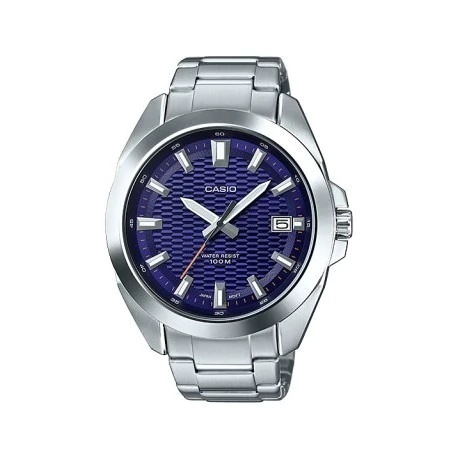 Reloj Casio Acero Hombre Mtpe400d 2a Calendario Fondo Azul
