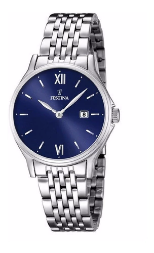 Reloj Festina Mujer Acero F16748.3 Fondo Azul Calendario