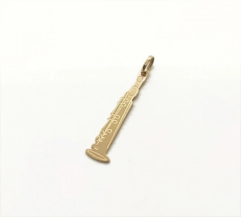 Colgante dije Clarinete calado y calado de Oro 18K