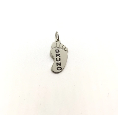 Colgante dije Plata 925 Piecito con nombre grabado TF2