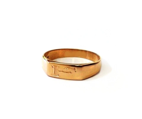 Anillo sello macizo de oro 18k. Chico Oval, Rect, redondo o cuadrado. Grabado. TF3
