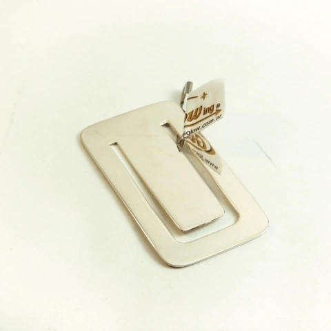 Señalador de libro rectangular de plata 925 para grabar