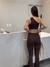 Pantalón deportivo con abertura flare choco - Atenea Store