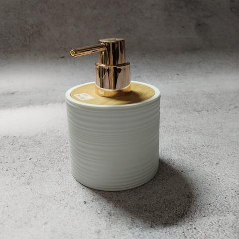 Dispenser Blanco PVC Con Bambú - comprar online