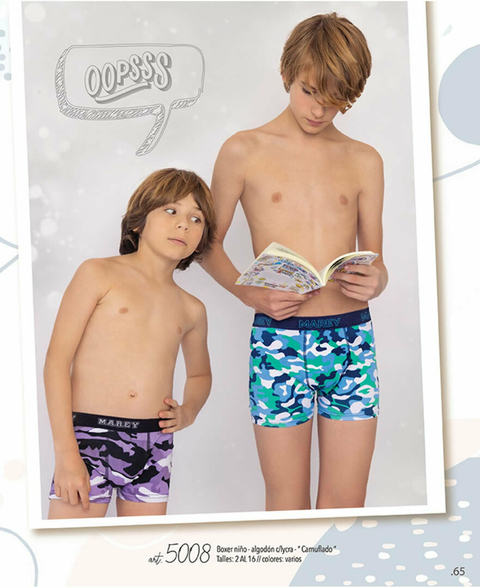 BOXER DE ALGODON Y LYCRA CAMUFLADO M5008