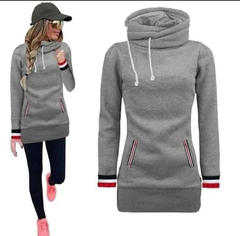 Maxi Buzo Oversize De Mujer Con Cuello